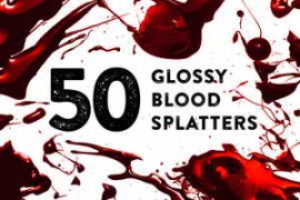 Free Download:50 Blood Splatter Brushes for Photoshop