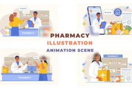 Pharmacy Medical Shop Illustration Animation Scene 43660481