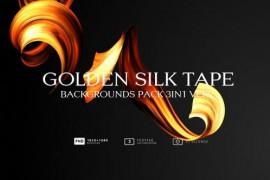 Golden Silk Tape Backgrounds Pack 3in1 Ver2 51640617