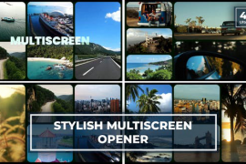 Charming Multiscreen Opener | Split Screen Gallery Intro |Typography Slideshow MOGRT for Premier Pro