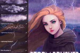 Free Download:8 Storm Brushes for Procreate