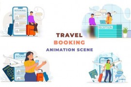 Online Travel Booking Animation Scene 43663703