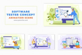 Flat Design Software Engineer Testing Concept Animation Scene 49456808