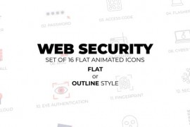Web Security - Set of 16 Animated Icons Flat or Outline style 45613215