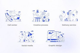 Different Work - Blue and White Outline Concept 44764267