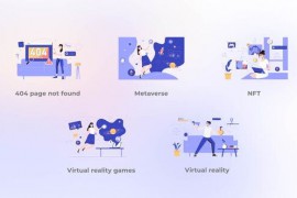 Virtual Reality - Blue Flat Concept 43648597