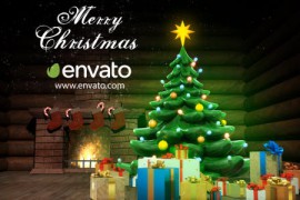 Santa and Christmas Tree 13855195