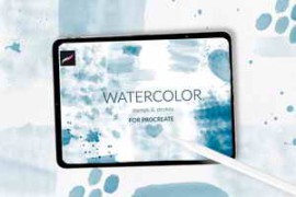 Free Download:Procreate watercolor abstract stamps