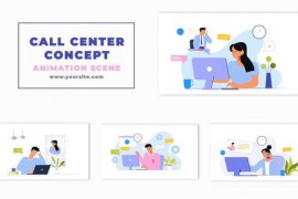 Call Center and Customer Service Character Animation Scene 47353044