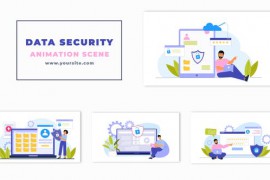 Data Security Flat Character Animation Scene 47279015
