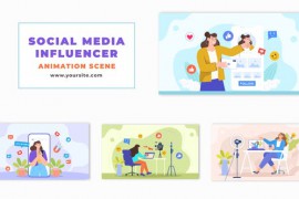 Social Media Influencer Vector Animation Scene 48569628