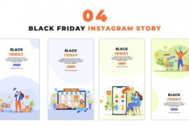 Black Friday Sale Marketing Flat Animated Character Instagram Story 48622184