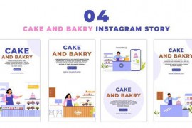 Cake and Bakery Shop Flat Vector Instagram Story 47462191