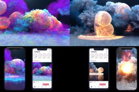 Color Smoke & Fire Asteroid Impact Logo 43414839