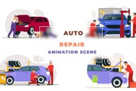 Auto Repair Animation Scene 43070896