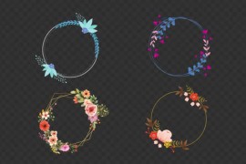 4 Floral Circle Frame Alpha 49509622