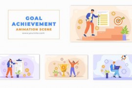 Goal Achievement Cartoon Design Character Animation Scene 49480894