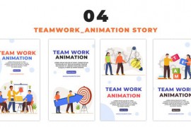 Office Teamwork Flat Design Character Instagram Story 48655640