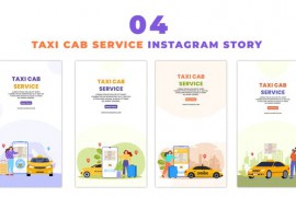Flat Design 2D Taxi Cab Service Animation Instagram Story 48623644
