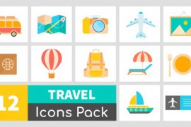 12 Travel Icons Pack 24685344