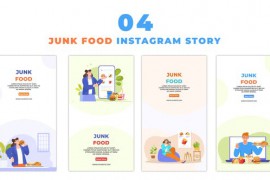 Junk Food Lover Flat Avtar Animation Instagram Story 48624765