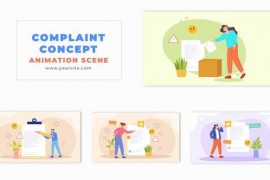 Flat 2D Character Complaint Letter Design Animation Scene 49480935