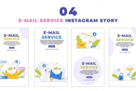 E Mail Service Concept Flat Character Instagram Story 47454279