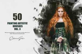 CreativeMarket – 50 Painting Artistic Brushes – Vol. 3 6258424