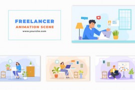 Freelancer Working from Home Vector Character Animation 48571386