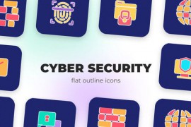 Сyber Security - Flat Outline Icons 45842783