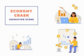 Economy Decrease Concept Animation Scene 43479483