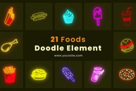 Tasty Foods Doodle Element Pack 43803515