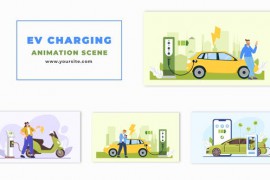 2D Animated Scene of Electric Vehicle Charging 48568024