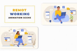 Remote Work Animation Scene 46411341