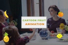 Cartoon Fruit Elements Animation Scene Template 47354085