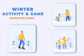 Premiere Pro Winter Activity Animation Scene 44141872