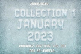 3DDD - 3DSky Pro 3D-Models Collection 1 January 2023 [Corona|V-Ray|*.max, FBX, OBJ]
