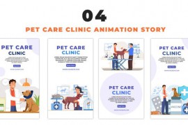 Flat Vector Pet Care Clinic Instagram Story 48660919