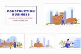 Construction Labor Animated Flat Character 47354861