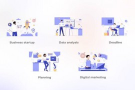 Business Startup - Blue Flat Concept 43648290