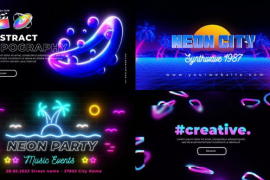 Neon Retro Typography Pack 45529113