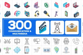 300 Icons Pack - Communication & Multimedia 45702016