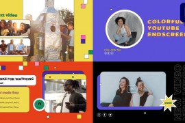 Colorful Media Endscreens for Premiere Pro 46835929