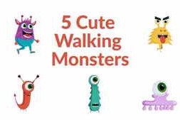 Free Download:5 Cute Walking Monsters 59234935