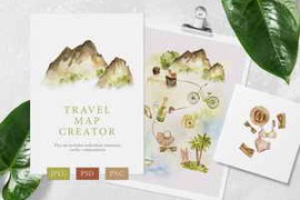 Pixelbuddha – Travel Map Watercolor Art 2395