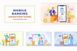 Online Mobile Banking Flat Character Animation Scene 47494478
