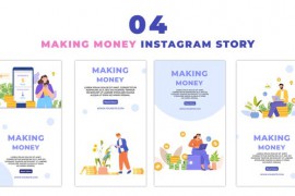 Flat Style Online Income Character Design Instagram Story 48059387