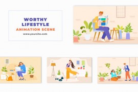 Worthy Lifestyle Cartoon 2D Vector Animation Scene 48570901