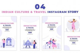 Indian Culture and Tour Places Flat Vector Instagram Story 47453578