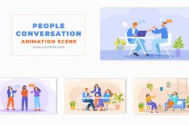 Flat Design Office Meeting Conversations Animation Scene 49457352